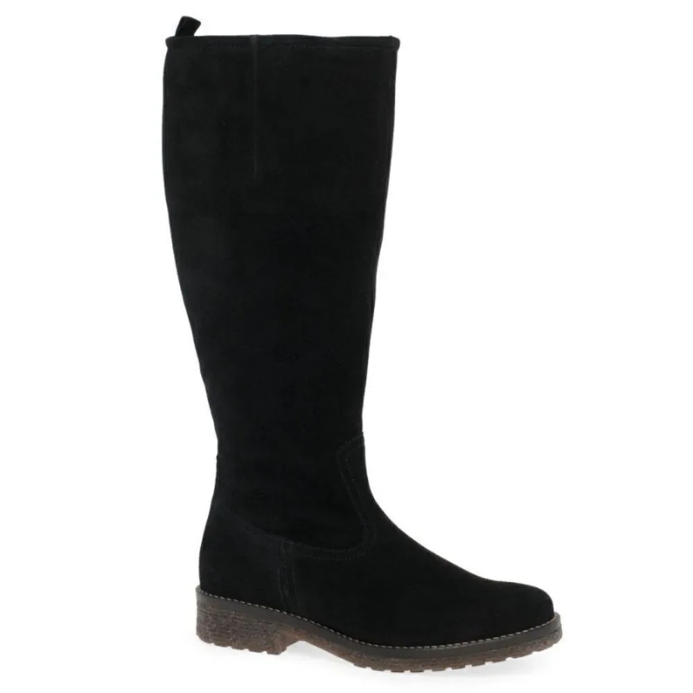 La Canadienne Women's Black Mid Top Side Zipper Closure Long Boots Size 6.5M